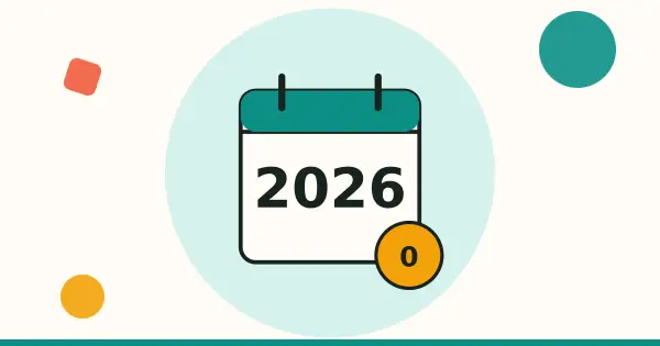 Ilustración: calendario 2026 con un cero