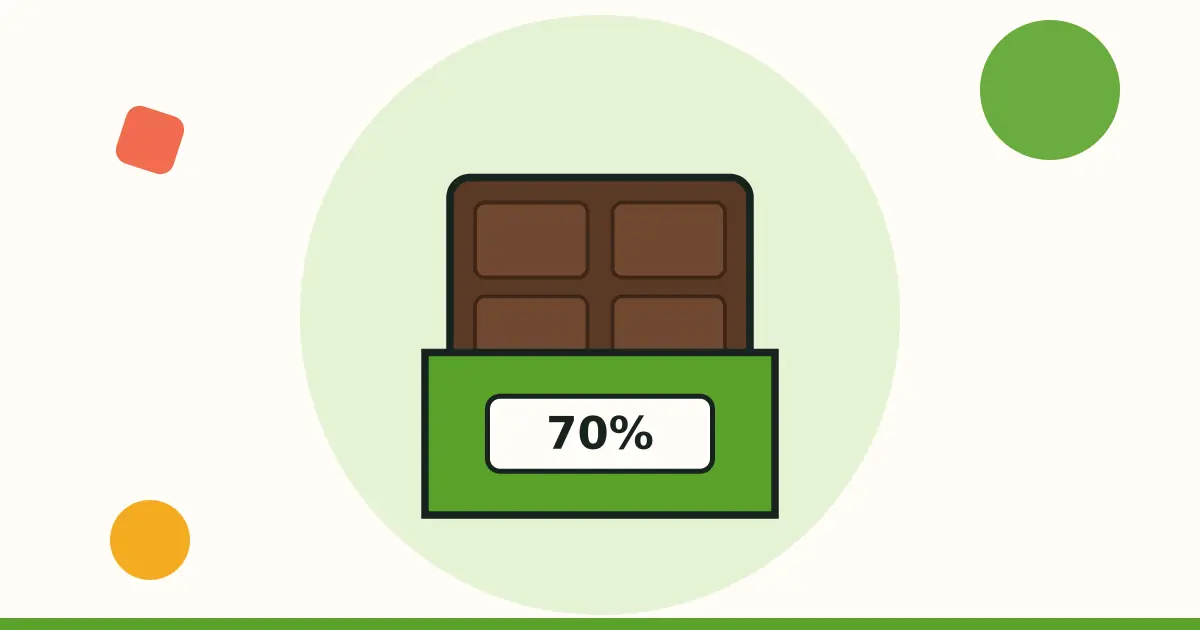 Ilustración: tableta de chocolate al 70 %